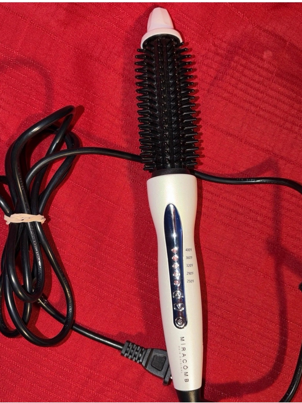 WORKS! MIRACOMB CURLER STRAIGHTENING BRUSH Ceramic Tourmaline PRO 5 Heat Setting